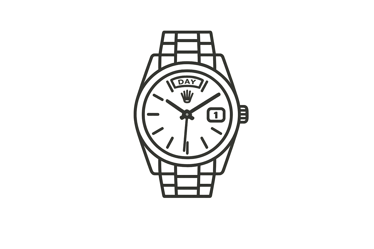 orologio molto moderno, come un rolex daydate